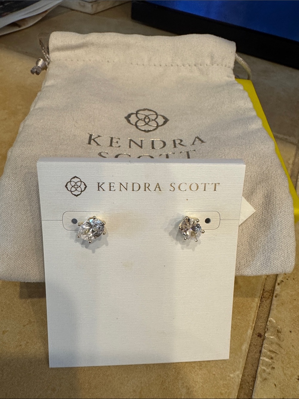 Kendra Scott Clear Crystal Cluster Stud Earrings - Gold